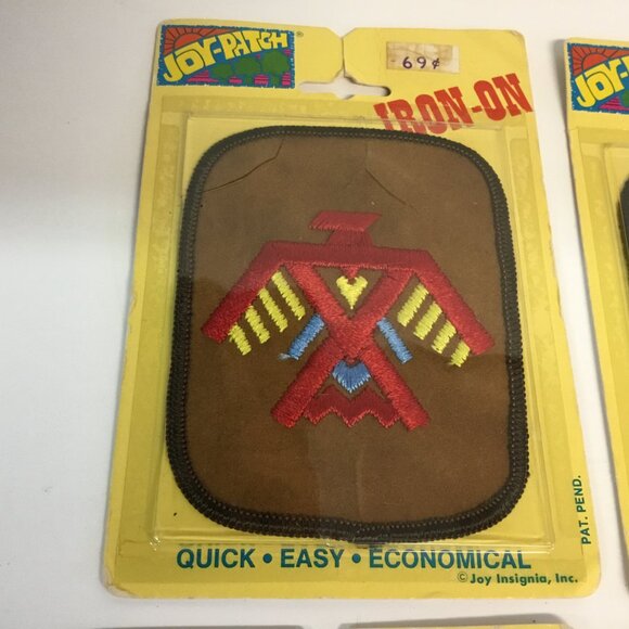 VTG Lot of Joy Patches Iron-On Sew Jean Patches Eagle Bull 70's Post Cards NOS - Picture 2 of 9
